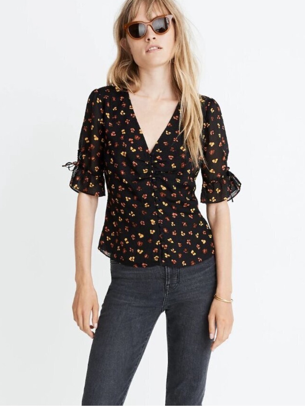Madewell Silk Daylight Floral Top | Size 6
